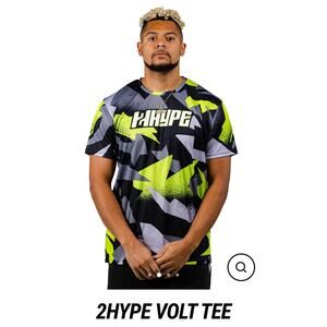 NWT Ball is Life 2hype green and grey geometric camo print short sleeved jersey